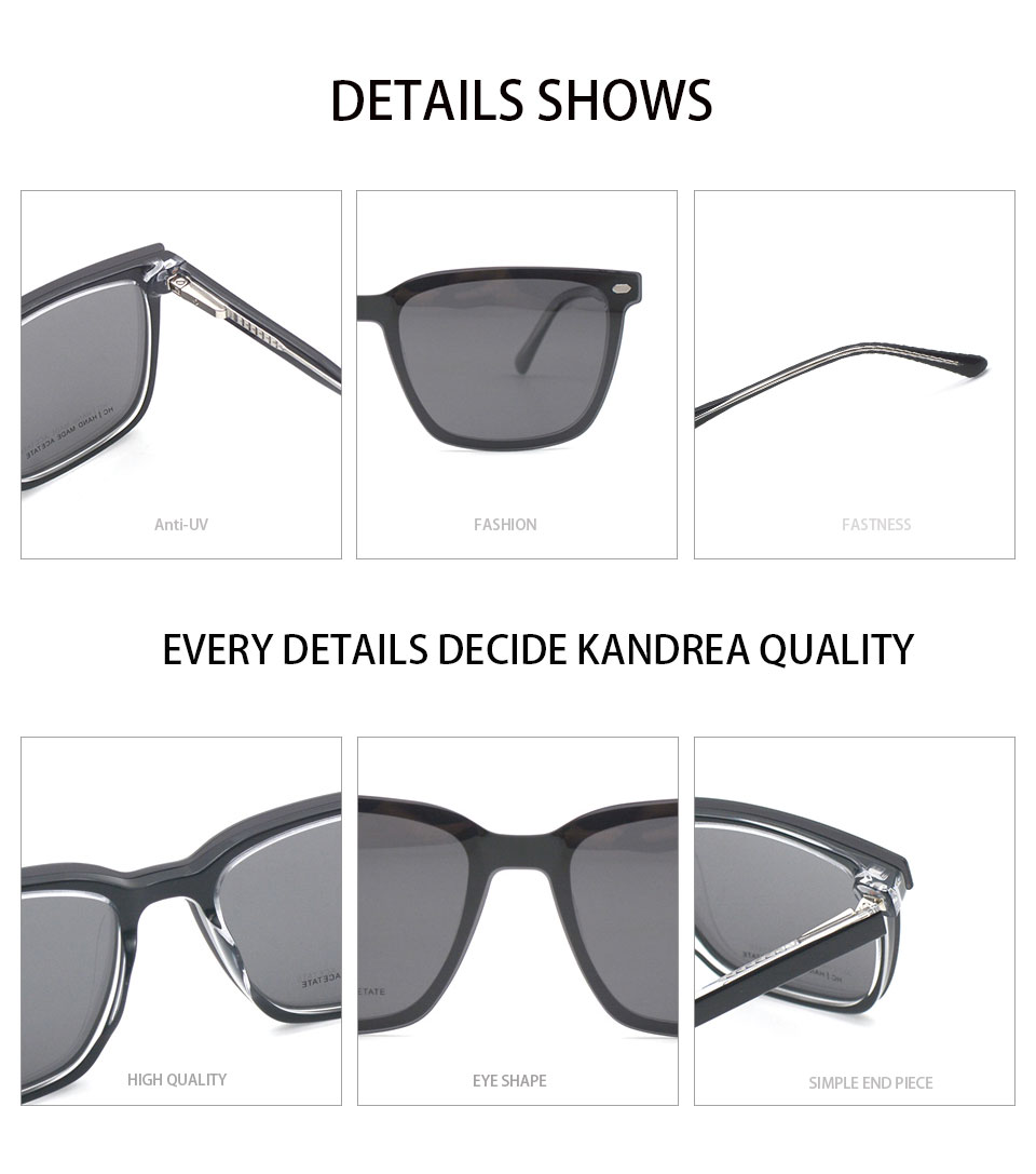 2025 Unisex High Quality OEM Acetate Sunglasses Magnetic Eyeglass Frames with Clip on Optical Frame Sunglasses Details and Specifications