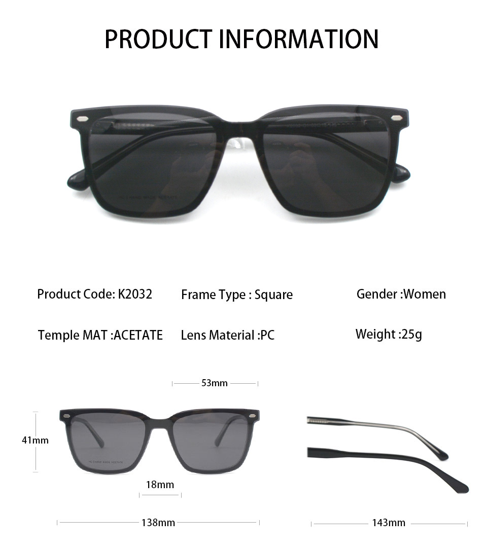 2025 Unisex High Quality OEM Acetate Sunglasses Magnetic Eyeglass Frames with Clip on Optical Frame Sunglasses Details and Specifications