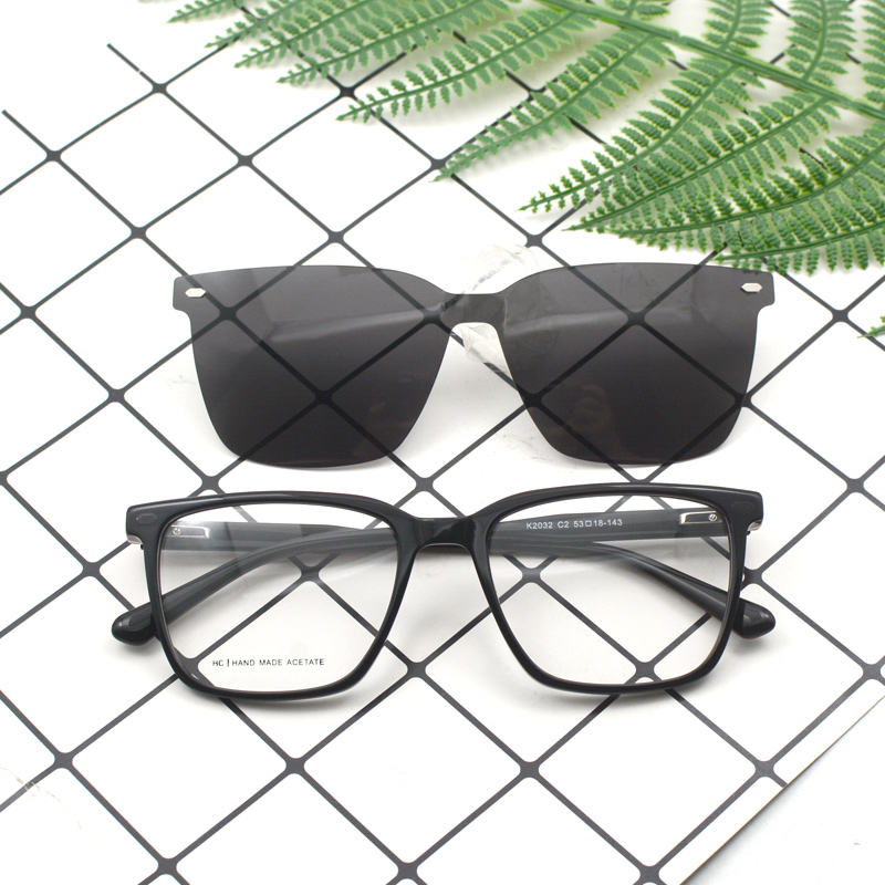 2025 Unisex High Quality OEM Acetate Sunglasses Magnetic Eyeglass Frames with Clip on Optical Frame Sunglasses Custom Eyewear