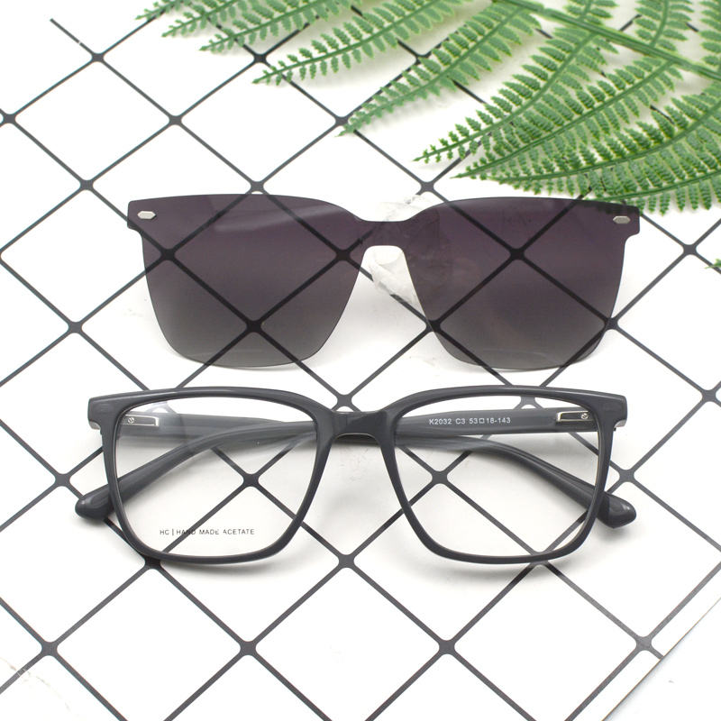 2025 Unisex High Quality OEM Acetate Sunglasses Magnetic Eyeglass Frames with Clip on Optical Frame Sunglasses Custom Eyewear