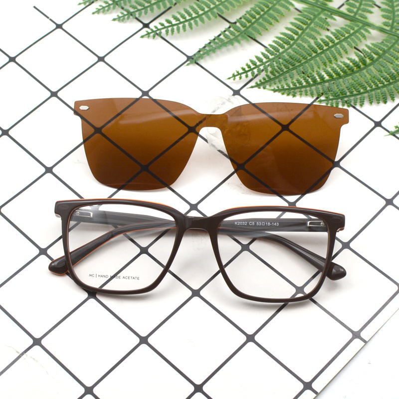 2025 Unisex High Quality OEM Acetate Sunglasses Magnetic Eyeglass Frames with Clip on Optical Frame Sunglasses Custom Eyewear