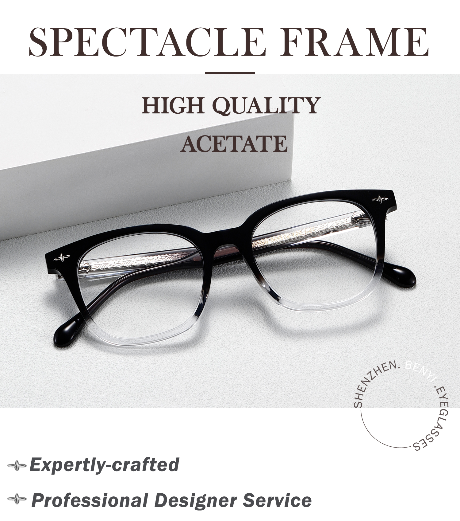 Custom High Quality Square Frame Acetate Optical Glasses for Men Women Fashion Colored Frame Custom Logo Wholesale Details and Specifications
