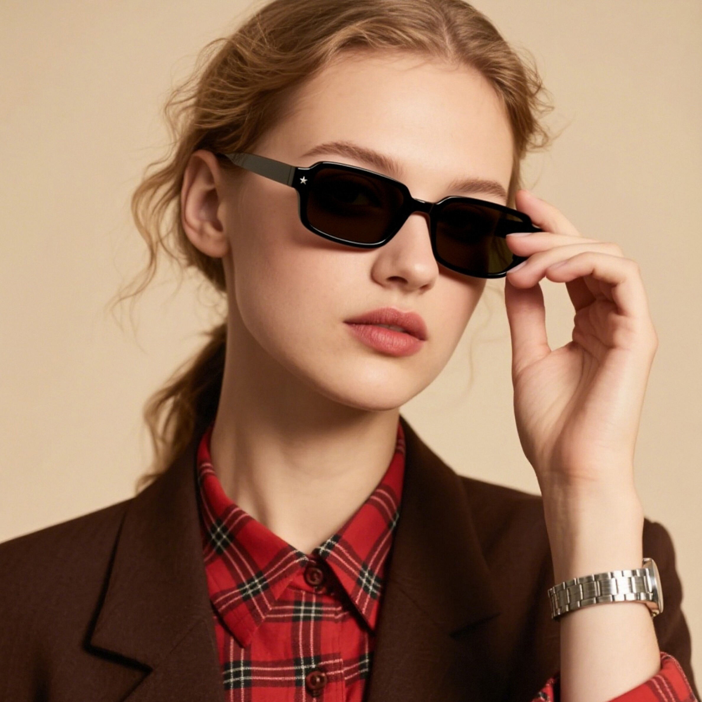 Custom Tortoise Acetate Small Frame Square Shades Sun Glasses Classic Designer Fashion High Quality Men Women Sunglasses Custom Eyewear