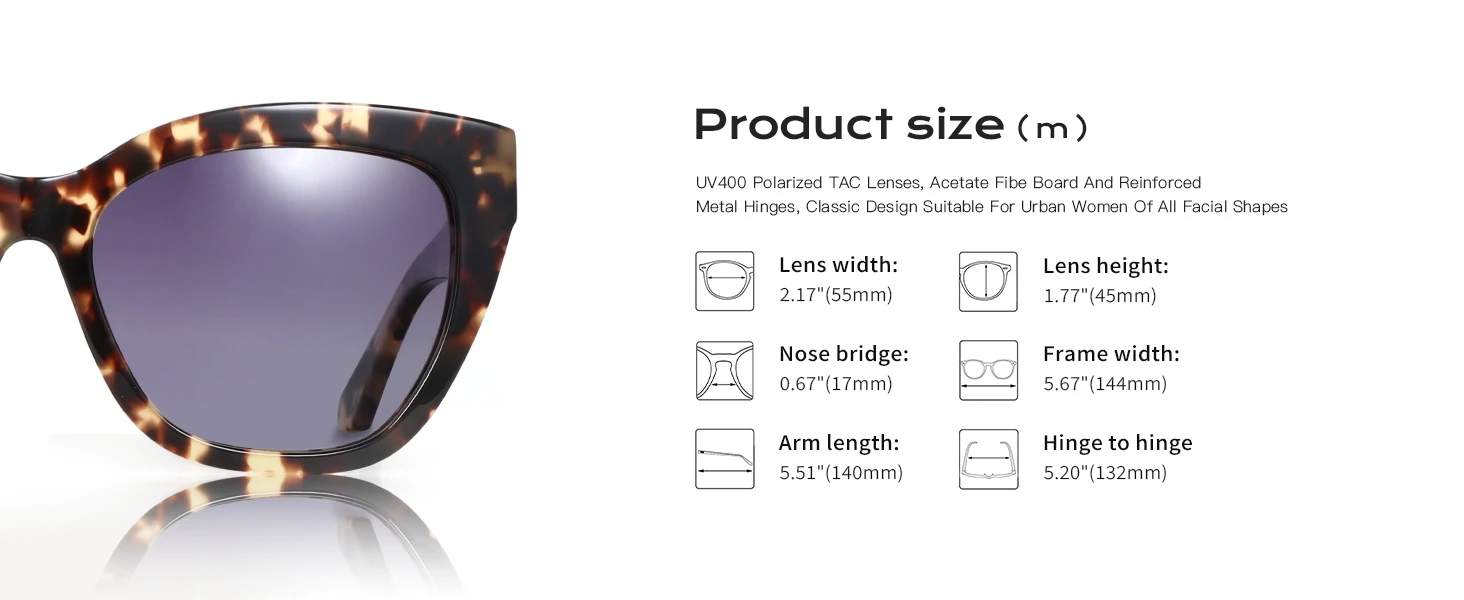 2025 new Trendy luxury Butterfly Polarized Sunglasses Fashion Thick Frame Acetate Sun Glasses Driving UV400 Protection for lady Details and Specifications