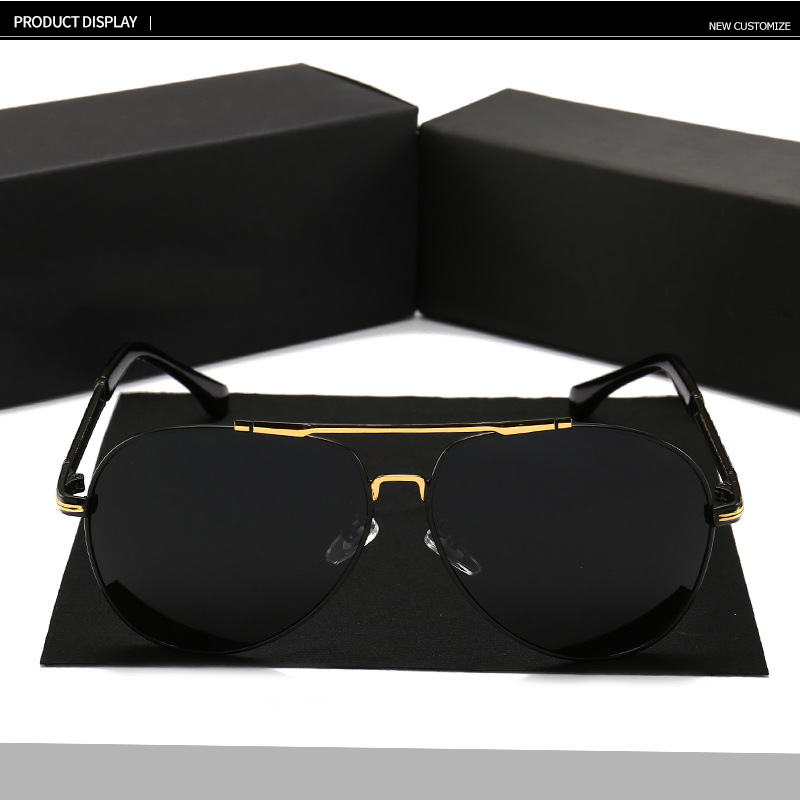 High Quality Men's Designer Polarized Sunglasses Famous Brands Luxury Metal Shades for Driving Black and Red Frame Colors Details and Specifications