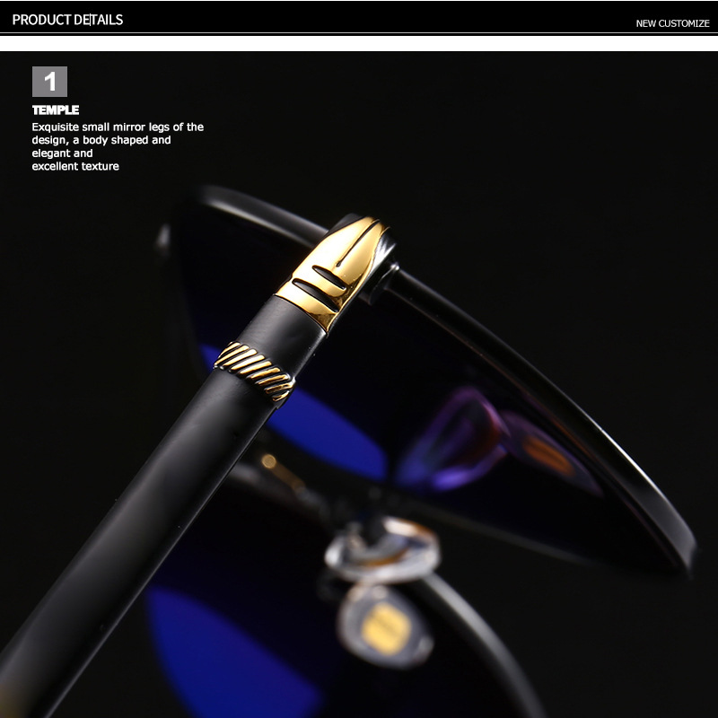 High Quality Men's Designer Polarized Sunglasses Famous Brands Luxury Metal Shades for Driving Black and Red Frame Colors Details and Specifications