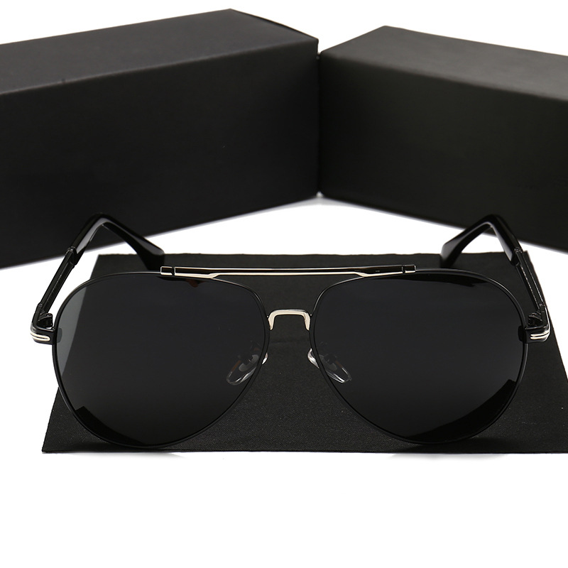 High Quality Men's Designer Polarized Sunglasses Famous Brands Luxury Metal Shades for Driving Black and Red Frame Colors Details and Specifications