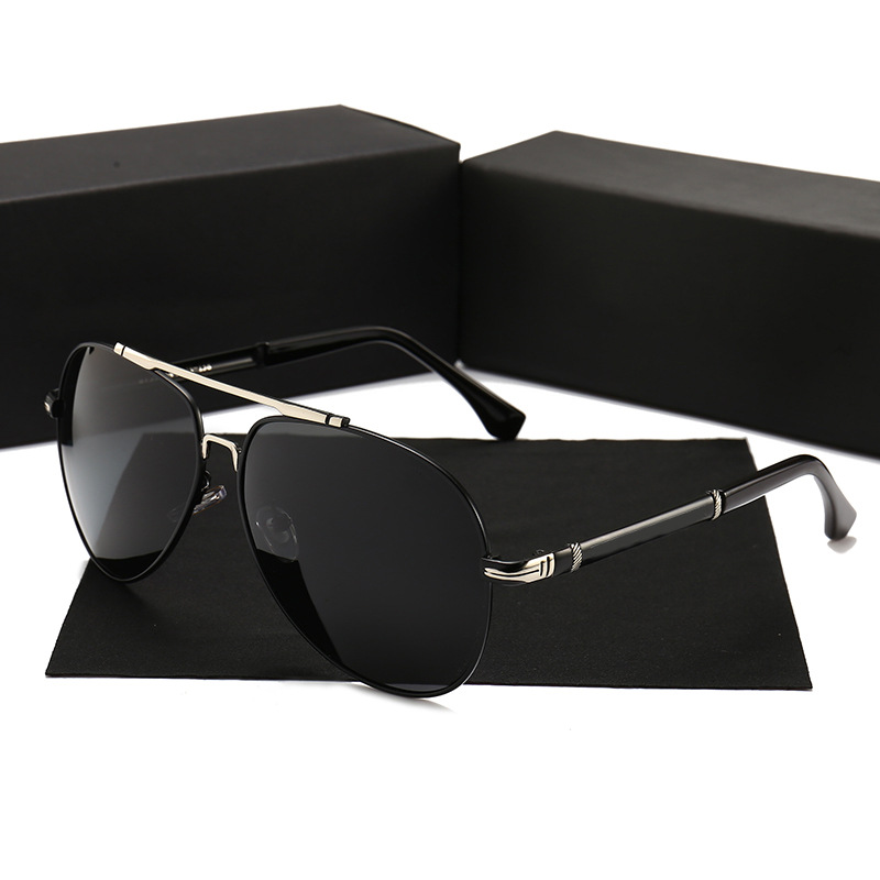 High Quality Men's Designer Polarized Sunglasses Famous Brands Luxury Metal Shades for Driving Black and Red Frame Colors Details and Specifications