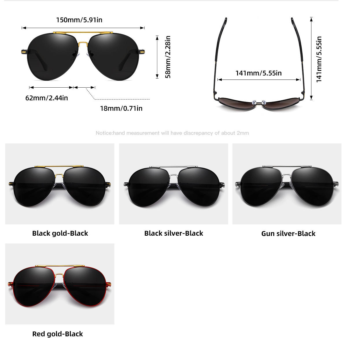 High Quality Men's Designer Polarized Sunglasses Famous Brands Luxury Metal Shades for Driving Black and Red Frame Colors Custom Eyewear