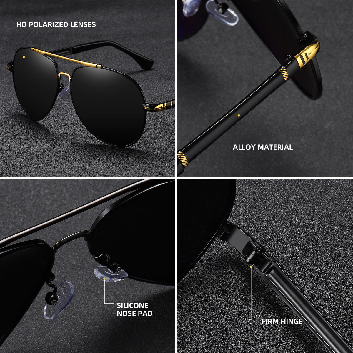 High Quality Men's Designer Polarized Sunglasses Famous Brands Luxury Metal Shades for Driving Black and Red Frame Colors Custom Eyewear