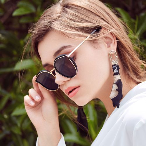 New Style Custom logo Promotion Fashion Double Bridge Color Lens Unisex Stainless Metal Frame Airman Sunglasses Details and Specifications