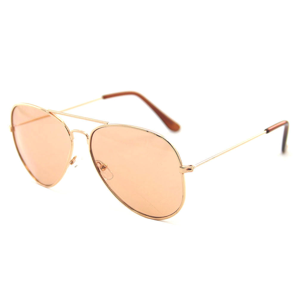 New Style Custom logo Promotion Fashion Double Bridge Color Lens Unisex Stainless Metal Frame Airman Sunglasses Custom Eyewear