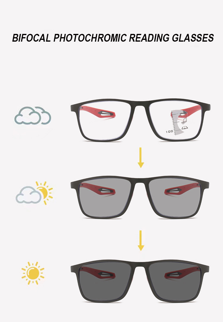 Multi Focus Progressive Anti-Slip Anti Blue Light Blocking Bifocal Photochromic Multifocal Reading Glasses Reading Glasses Details and Specifications