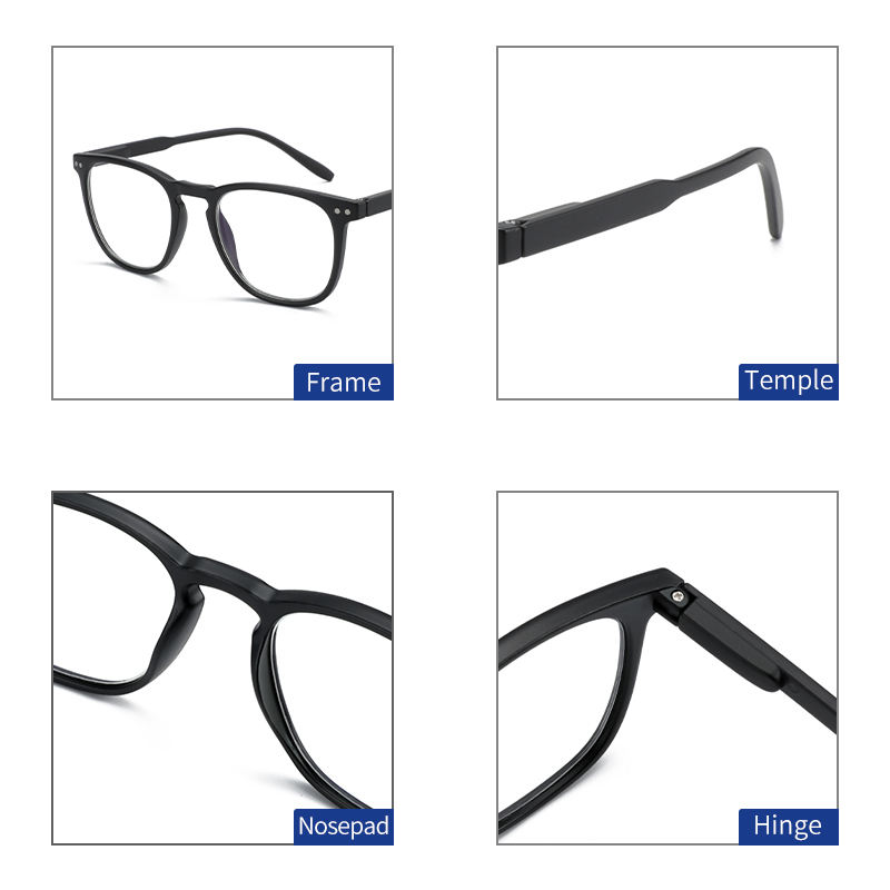 2025 Hot Retro Vintage Square Anti Blue Light Blocking Computer Readers Gaming Glasses Prescription Diopter 0 to 4.0 Men Woman Custom Eyewear