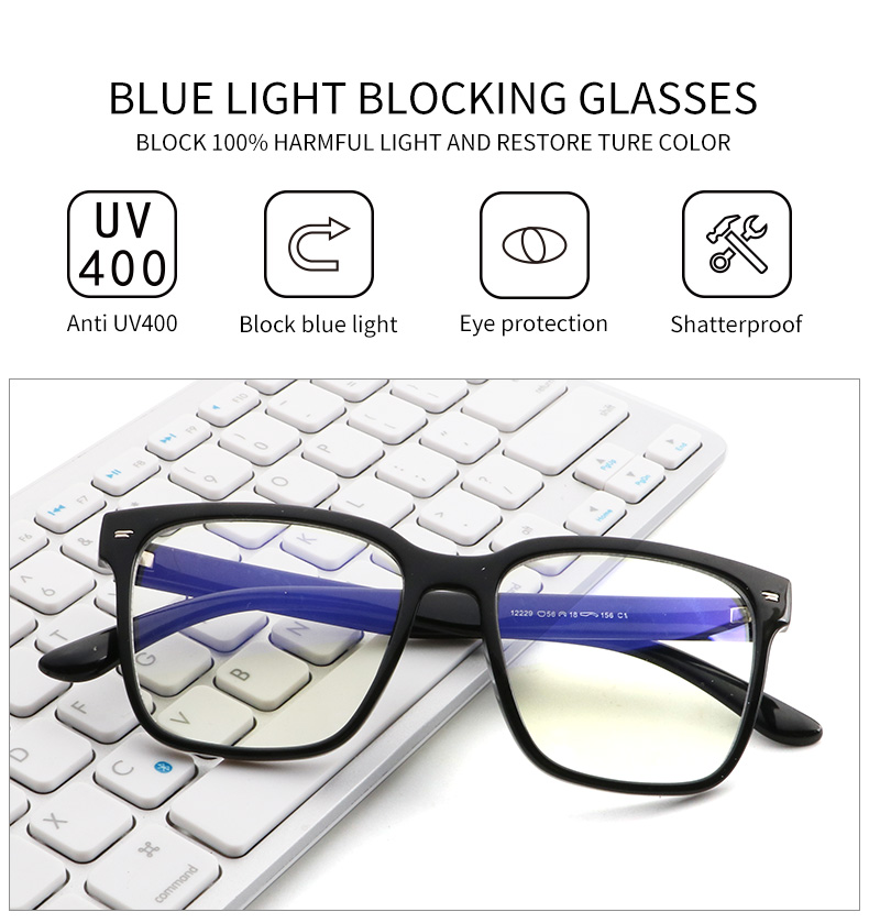 Wholesale Clear TR90 Square Bluelight Eyewear Anti Blue Light Computer Eyeglasses Blue Light Blocking Glasses Details and Specifications