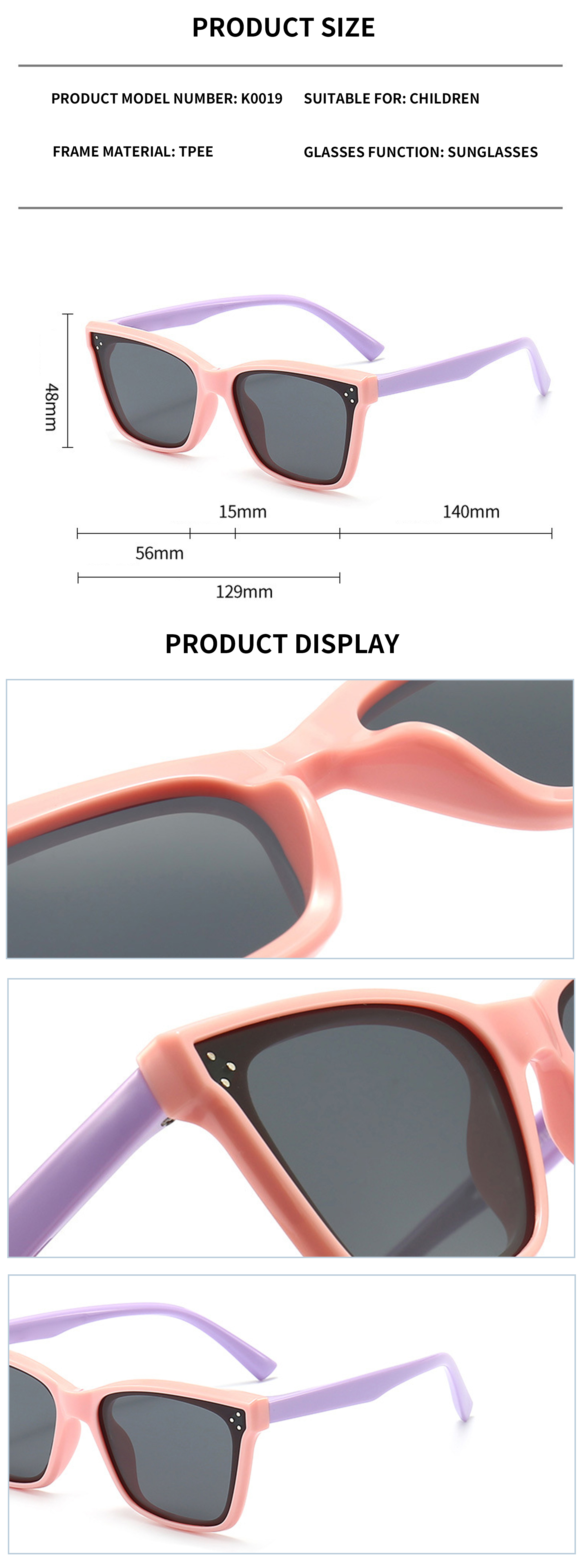 New Arrivals Sunglasses Baby Trendy Fashion Designer Silicone Tpee Sunglasses for Kids Boys Girls Details and Specifications