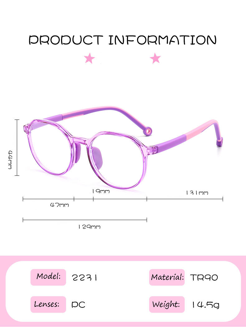 Student Anti Blue Optical Frames Kids Computer Anti-radiation Glasses Custom Eyewear