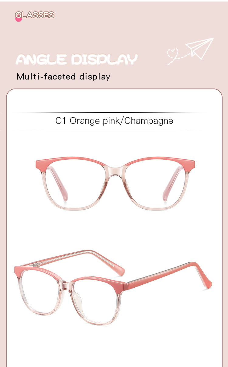 Cute Children Pupil Optical Oval Eyeglasses Plastic Full Frame Blue Light Blocking Custom Photochromic Design Glasses Details and Specifications