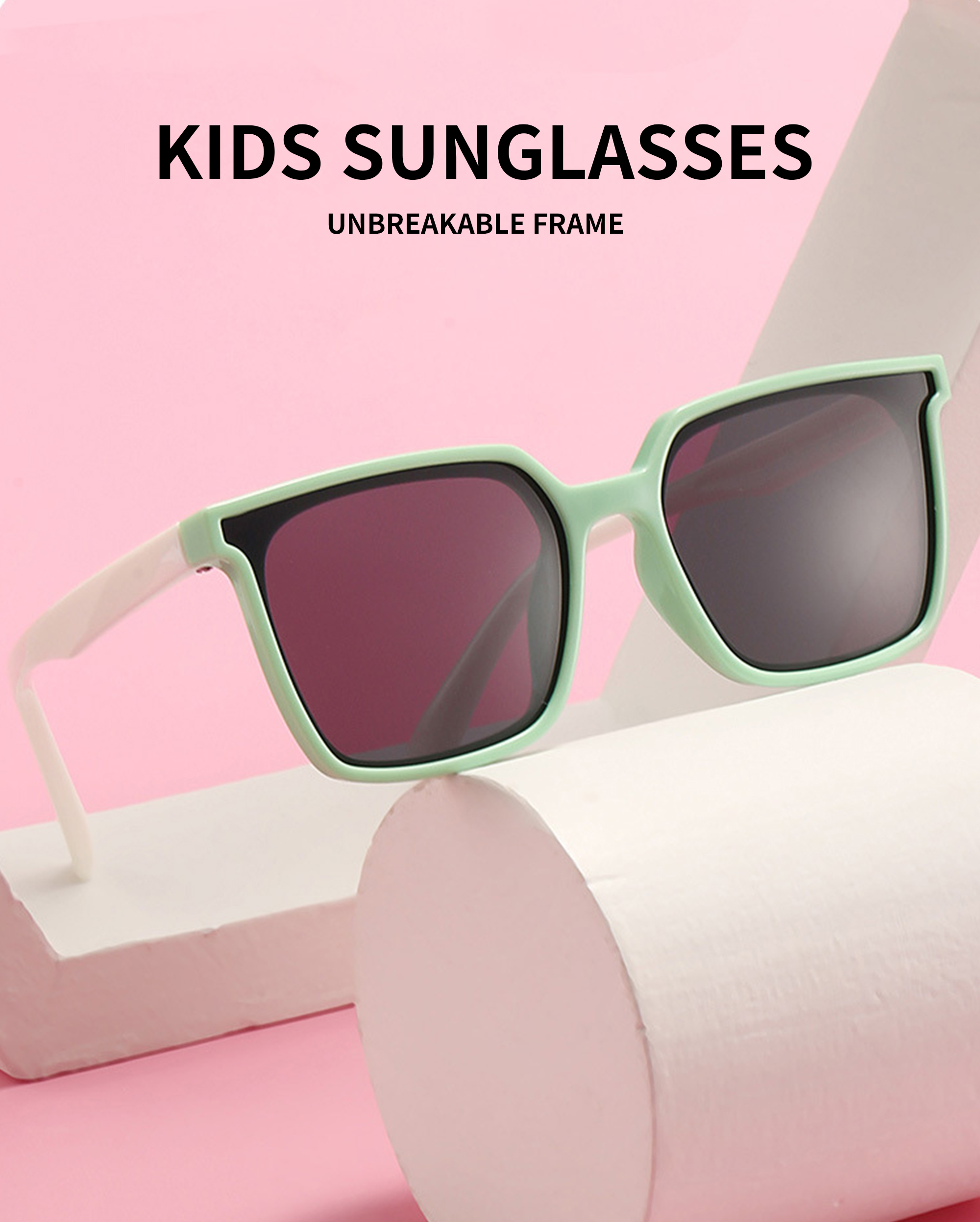 High Quality Square Shape Girls Boys Kids 8 Colors Uv400 Sunglasses Oversize Vintage Fashion Designer Baby Sunglasses Details and Specifications