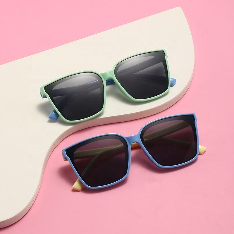 TPEE Kids Sunglasses Trendy 2025 Kids Square Sunglasses Frame Custom Logo Sun Shades Glasses for Children Girls Boys Custom Eyewear