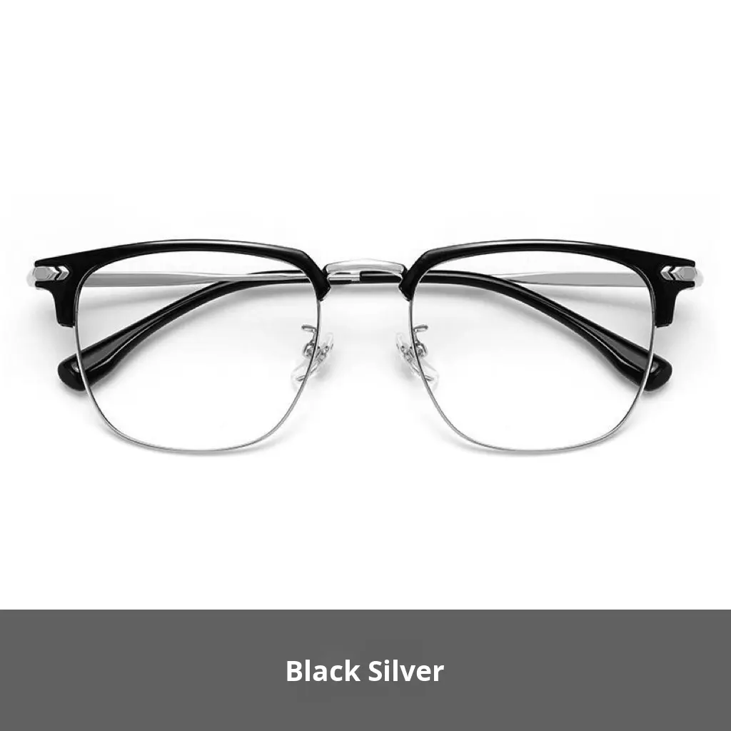 High-End Retro Men's Eyeglasses Frames New Style Plain High-Definition Anti-Blue Light Myopia Glasses High-End Frame Frame Details and Specifications