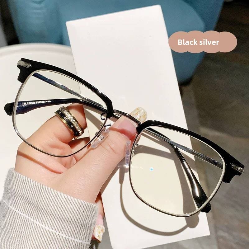 High-End Retro Men's Eyeglasses Frames New Style Plain High-Definition Anti-Blue Light Myopia Glasses High-End Frame Frame Details and Specifications