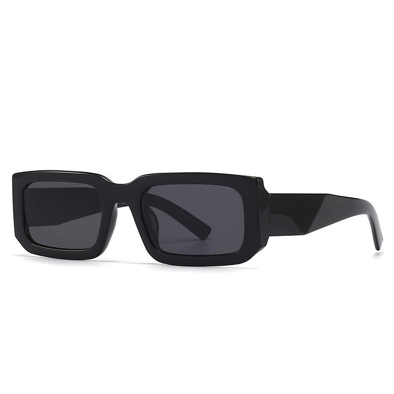Men'S Uv400 Retro Men Vintage Black Lens Sun Glasses Men Black Rectangle Shades 2025 Fashion Sunglasses Custom Eyewear