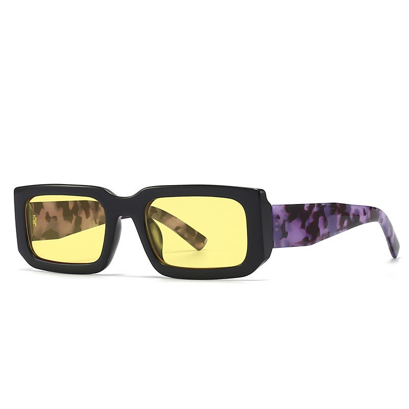 Men'S Uv400 Retro Men Vintage Black Lens Sun Glasses Men Black Rectangle Shades 2025 Fashion Sunglasses Custom Eyewear