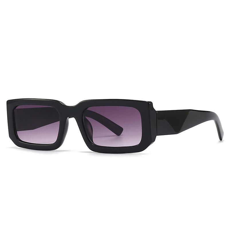 Men'S Uv400 Retro Men Vintage Black Lens Sun Glasses Men Black Rectangle Shades 2025 Fashion Sunglasses Custom Eyewear