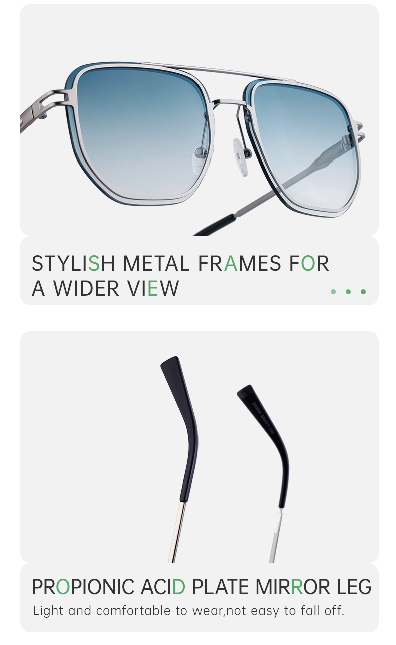 Partagas Wholesale Fashion Trendy Designer Metal Square Frame Double Bridge UV400 Shades Sun Glasses Sunglasses for Men Details and Specifications