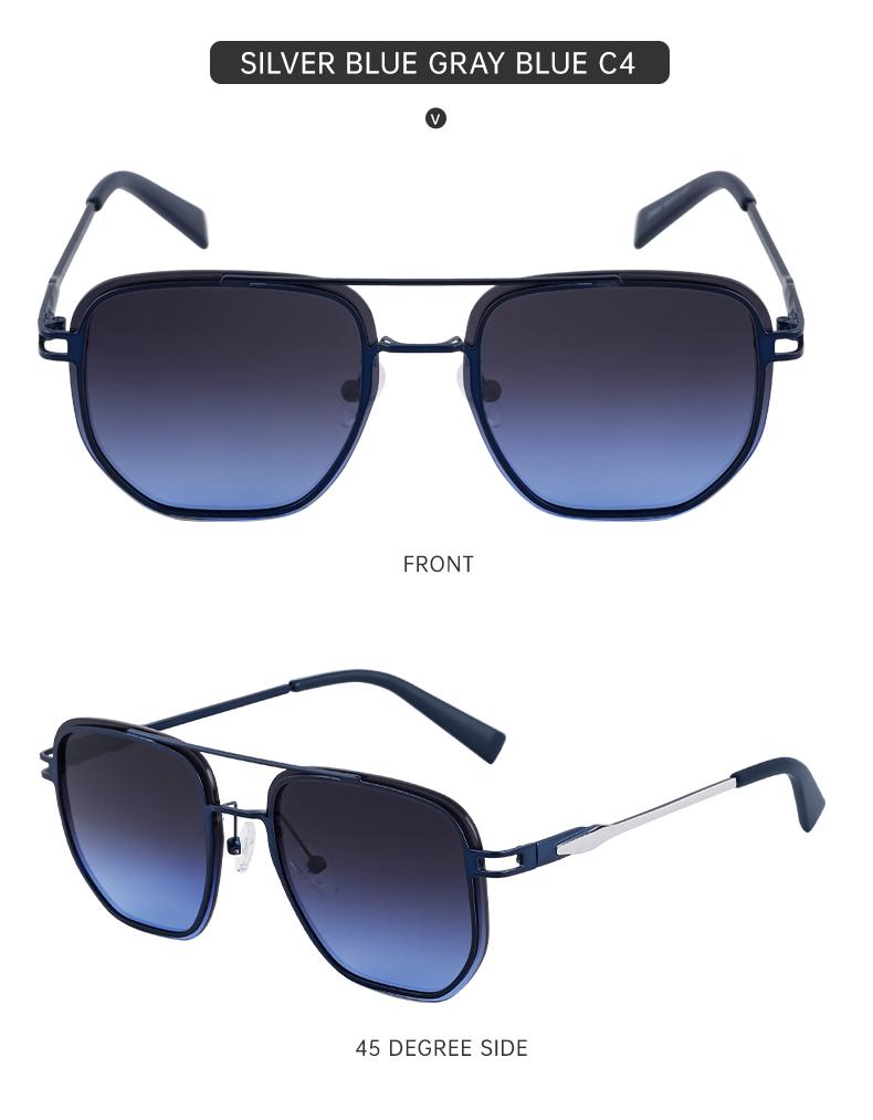 Partagas Wholesale Fashion Trendy Designer Metal Square Frame Double Bridge UV400 Shades Sun Glasses Sunglasses for Men Details and Specifications