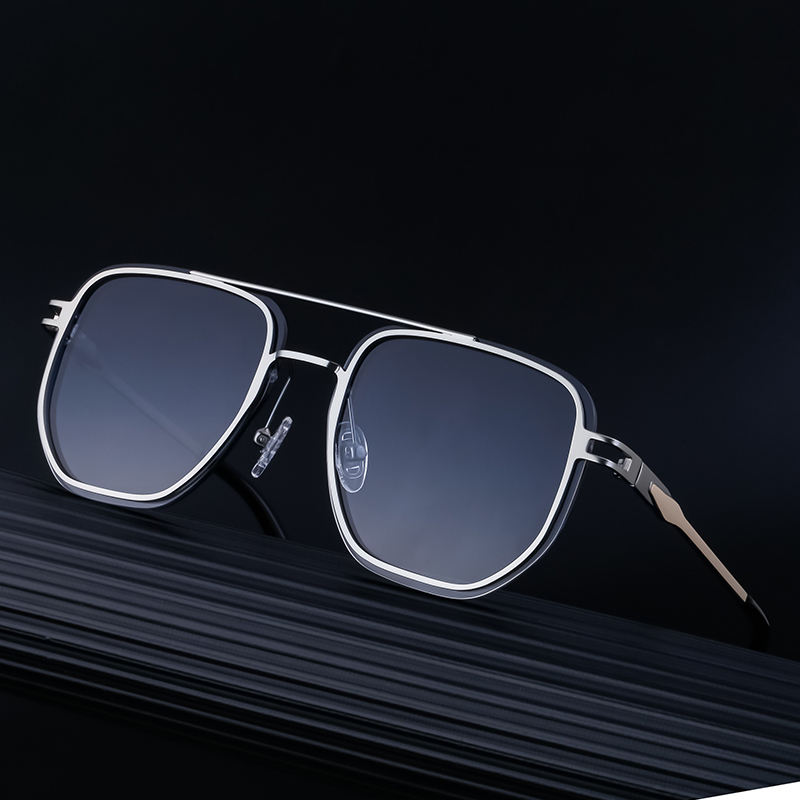 Partagas Wholesale Fashion Trendy Designer Metal Square Frame Double Bridge UV400 Shades Sun Glasses Sunglasses for Men Custom Eyewear