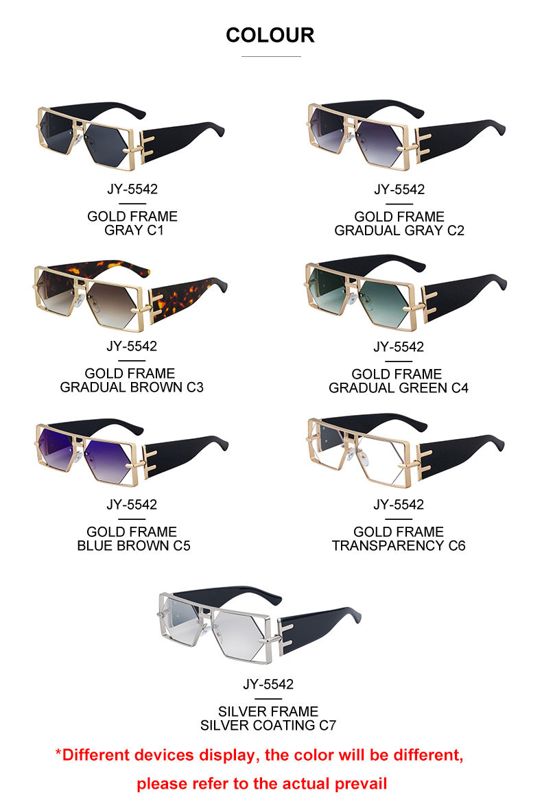 Custom Logo Rectangle Metal Frame Polygonal Lens UV400 Shades Sun Glasses Sunglasses for Women Men Custom Eyewear