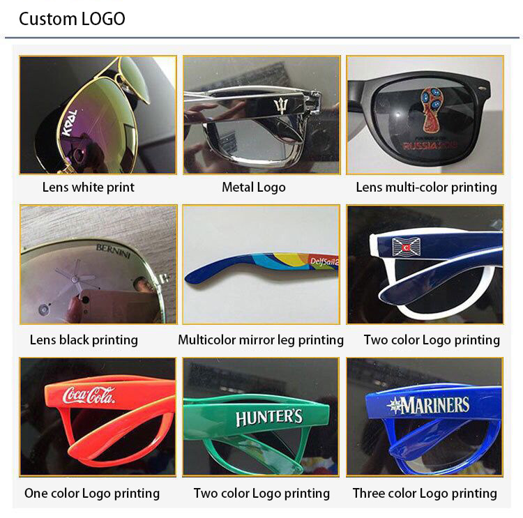 Wholesale Bulk Promotional Men Women Pc Frame Pc Lens Customer Custom Print logo Shades Sun Glasses Custom Sunglasses with logo Details and Specifications