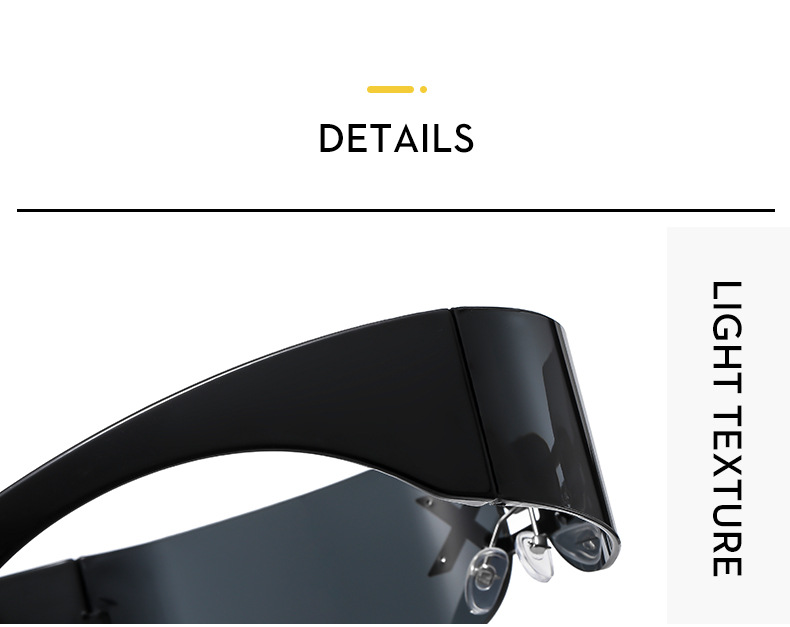 2025 New Rimless Party Sunglasses for Men and Women Personality Glasses One Metal Decorative Glasseso Details and Specifications