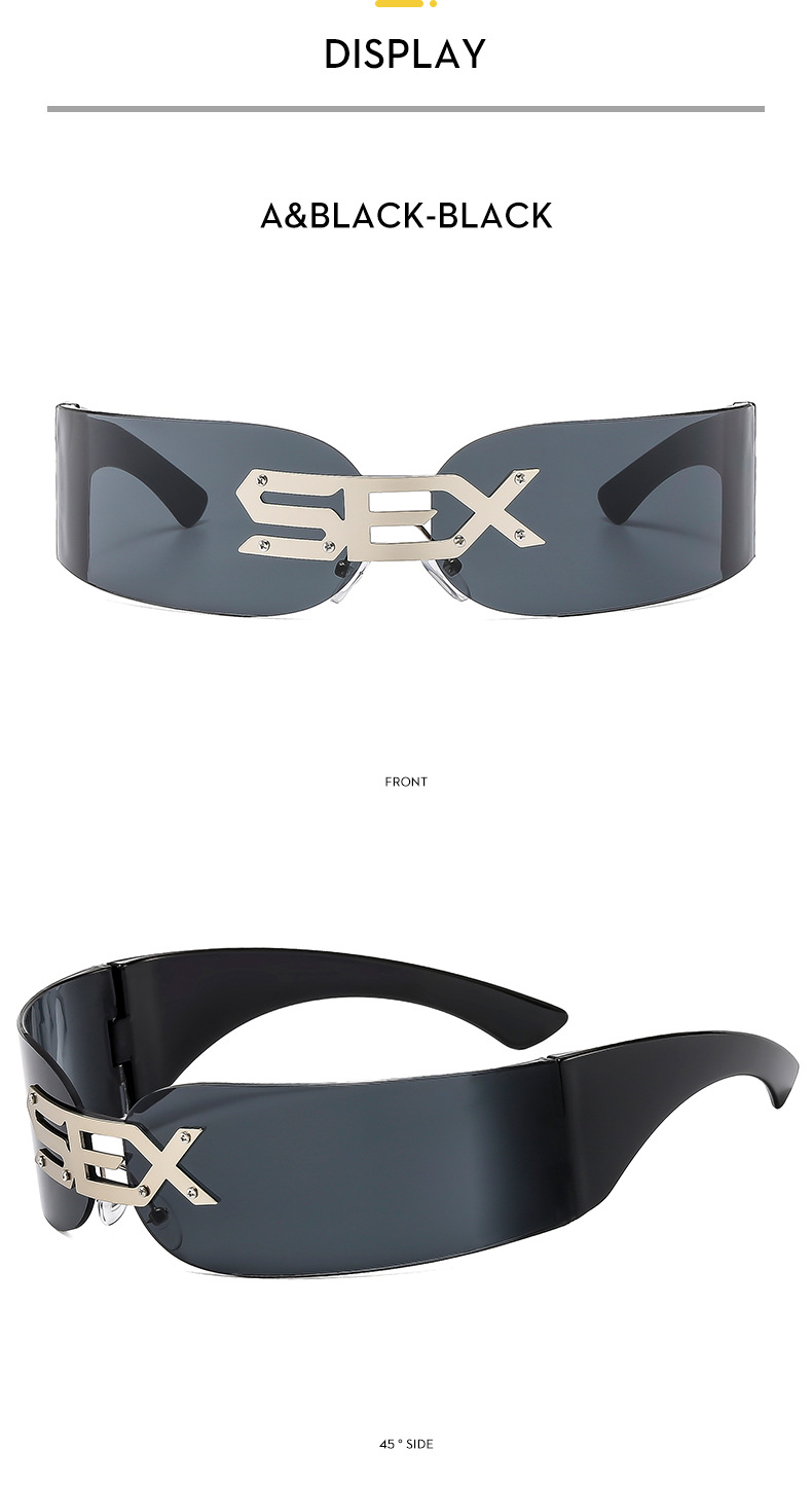 2025 New Rimless Party Sunglasses for Men and Women Personality Glasses One Metal Decorative Glasseso Details and Specifications