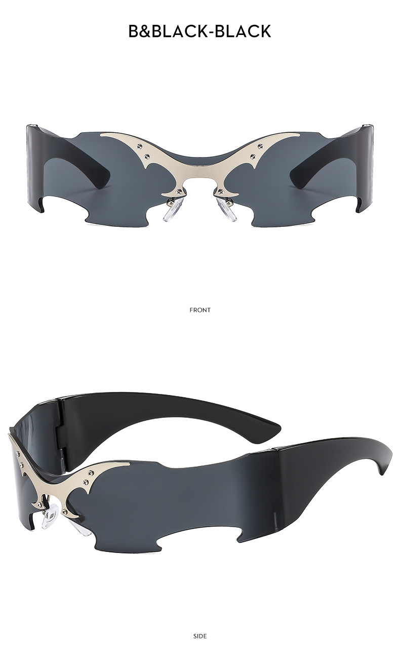 2025 New Rimless Party Sunglasses for Men and Women Personality Glasses One Metal Decorative Glasseso Details and Specifications