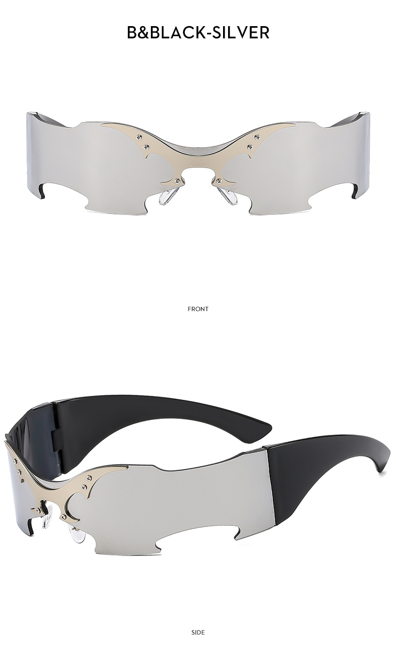 2025 New Rimless Party Sunglasses for Men and Women Personality Glasses One Metal Decorative Glasseso Details and Specifications