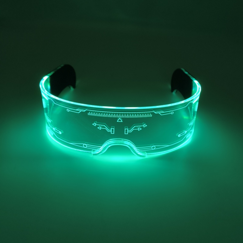 Cool Cyberpunk Rezz Visor Robocop Futuristic LED Light Sunglasses 7 Color Clear Lenses for Nightlife Christmas Party Novelties Details and Specifications
