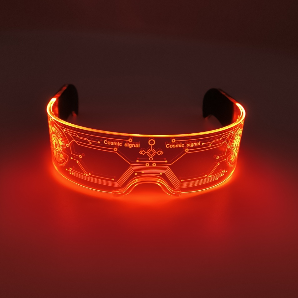 Cool Cyberpunk Rezz Visor Robocop Futuristic LED Light Sunglasses 7 Color Clear Lenses for Nightlife Christmas Party Novelties Details and Specifications