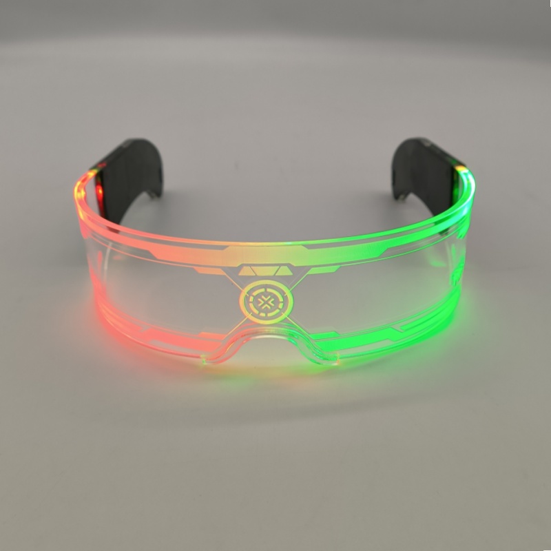 Cool Cyberpunk Rezz Visor Robocop Futuristic LED Light Sunglasses 7 Color Clear Lenses for Nightlife Christmas Party Novelties Details and Specifications