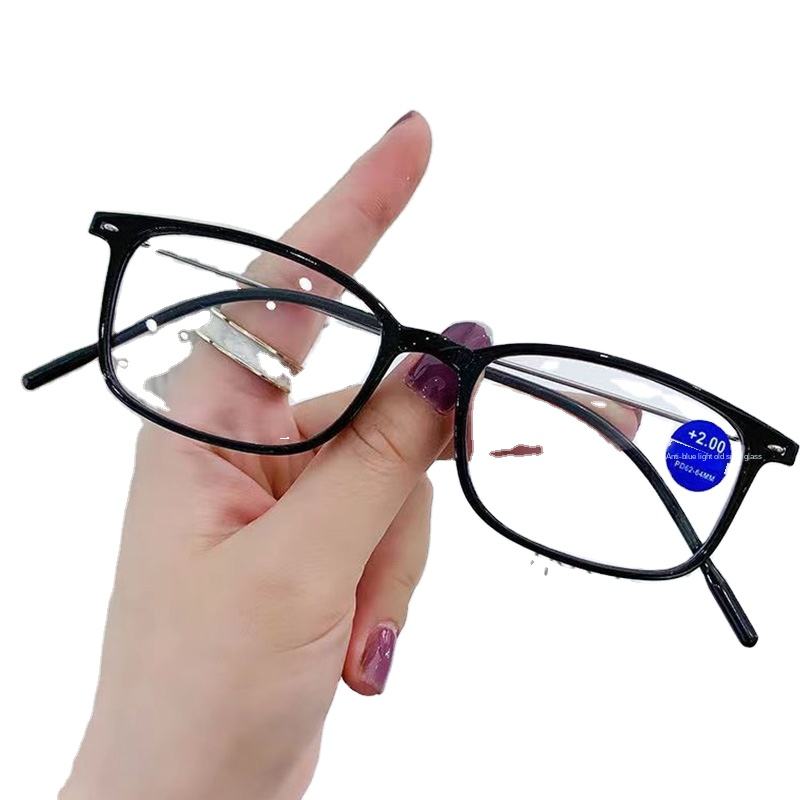 New Style Slim Full Frame Square Plastic Reading Glasses Ultra Light HD Anti Blue Light Fashion Readers Custom Eyewear