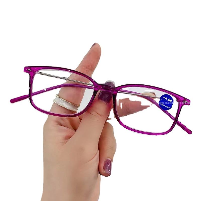 New Style Slim Full Frame Square Plastic Reading Glasses Ultra Light HD Anti Blue Light Fashion Readers Custom Eyewear