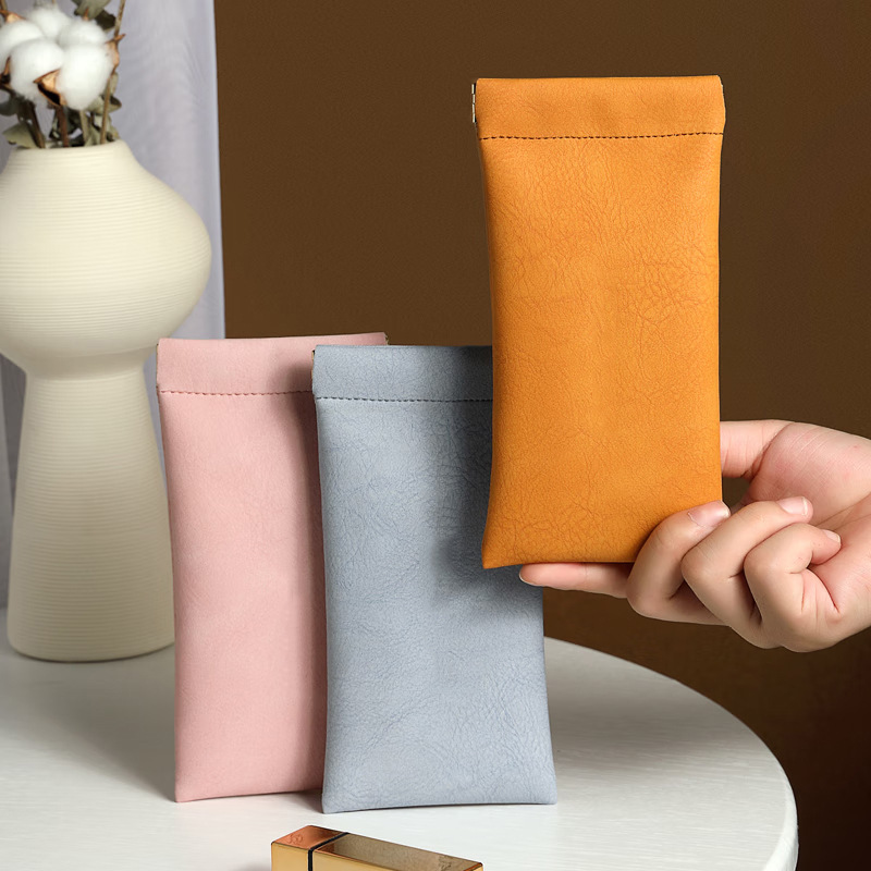 Custom Logo Soft PU Leather Sunglasses Bag Portable Slim Protective Eyeglasses Case with Case Holder Glasses Storage Pouch Details and Specifications