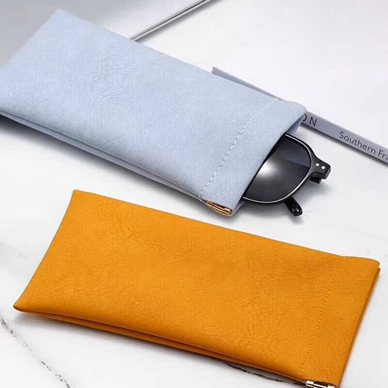 Custom Logo Soft PU Leather Sunglasses Bag Portable Slim Protective Eyeglasses Case with Case Holder Glasses Storage Pouch Details and Specifications