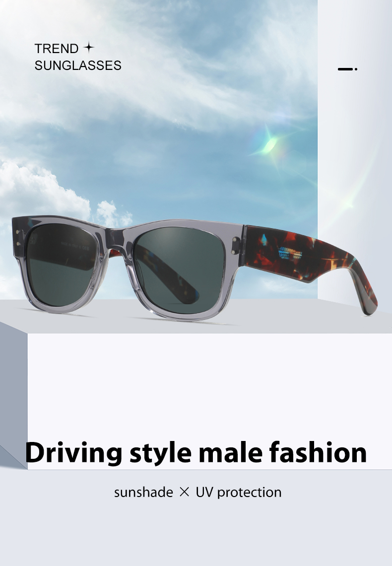 Promotion Sunglasses Designer Sunglasses Glass Lenses Square Black Sunglasses Details and Specifications