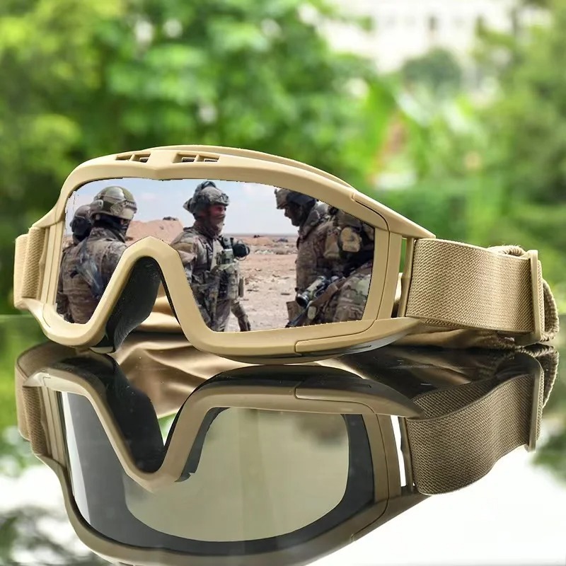 Special Forces Desert Grasshopper Hot Shooting Sunglasses Tactical Safety Goggles with Black Frame Details and Specifications