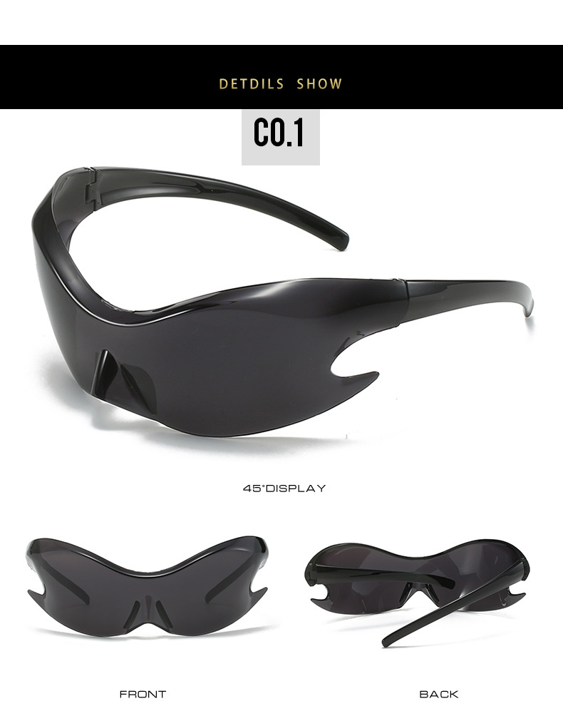 Neon Glow Biking Sunglasses with Hip Hop Style / $1.55 per pair (Wholesale Price) Details and Specifications