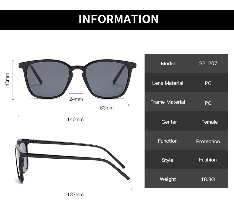 New Simple Retro Sunglasses / $0.91 per pair (Wholesale Price) Details and Specifications