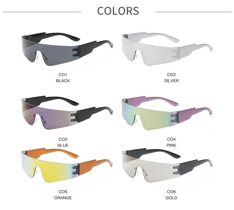 Punk Tech Sunglasses - Futuristic UV Protection for Party Style / $1.55 per pair (Wholesale Price) Details and Specifications